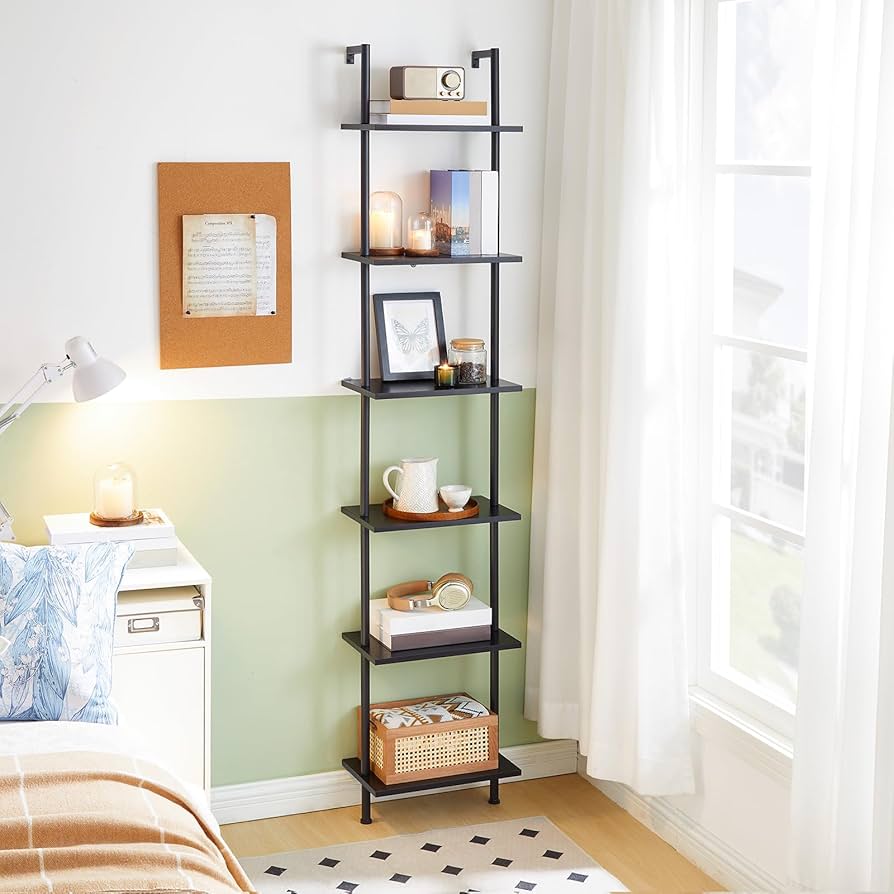 Amazon.com: HOOBRO DIY Ladder Shelf, 6-Tier Wooden Wall